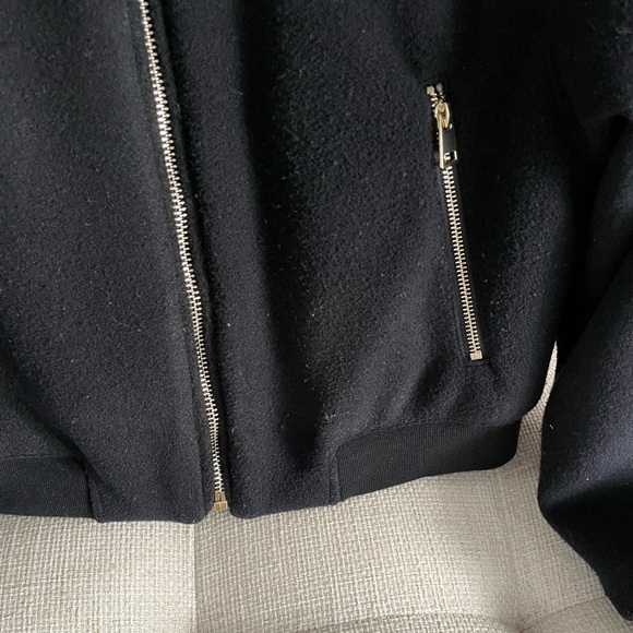 Zara Navy Cropped Bomber Jacket - Picture 7 of 8